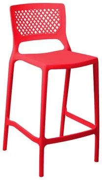 Banqueta Alta para Cozinha Vermelho Pastel Empilhável Vênus em Polipropileno Acrilys