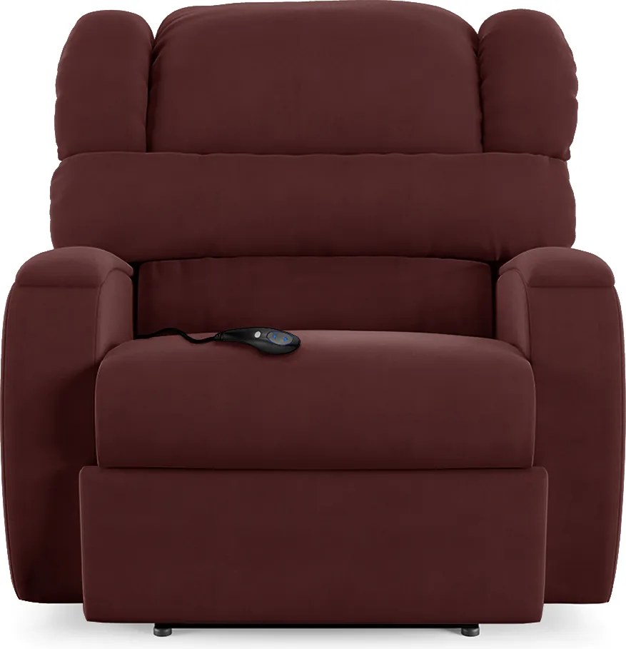 Poltrona do Papai Sala de Cinema Reclinável Kylie Controle Power Elétrico USB Veludo Vinho G23