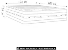 Colchão King Double Face Molas Pocket Silver Star 193x203x34cm - Casto