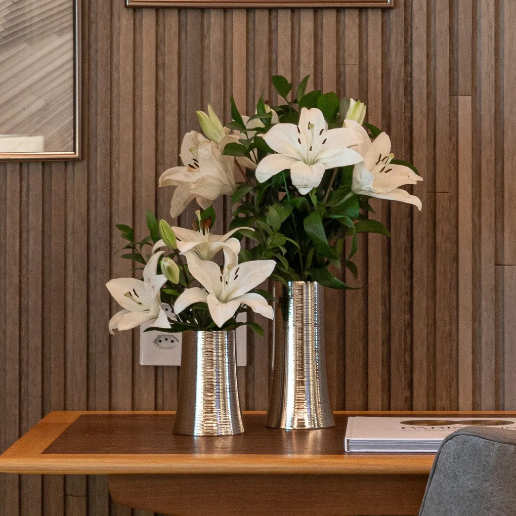 Vaso Médio Spin Prata St. James  Médio