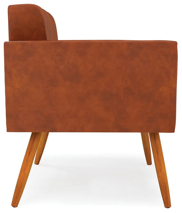 Poltrona Elisa Corano Nozes Pés Palito Castanho D03 - D'Rossi