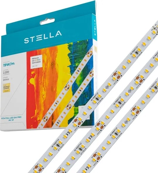 Fita Led Full 19w Por Metro 24v 3000k 5m Irc97
