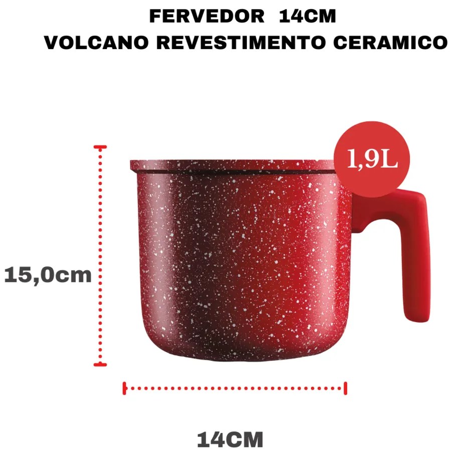 Fervedor Chaleira Titânio Red 14cm