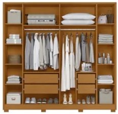 Guarda Roupa Casal 237cm com Espelho Vinna A02 Cinamomo - Mpozenat
