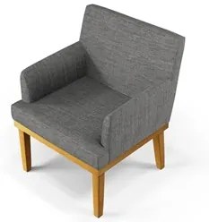 Kit 2 Poltronas Decorativas Vitória W01 Linho Cinza Escuro - Mpozenato