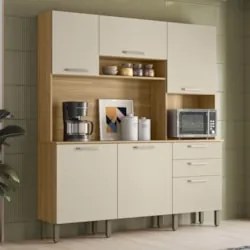 Armário de Cozinha Compacta 180cm Turim Plus Freijó/Soft Z06 - Mpozena
