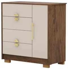 Cômoda Para Quarto 93cm Com 1 Porta Nara Imbuia/Fendi V02 - Mpozenato