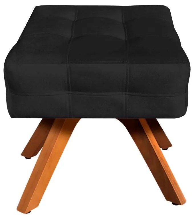 Puff Banqueta Decorativo Giratório MM30 Kit 2 Elisa Suede D03 - D'Rossi - Preto