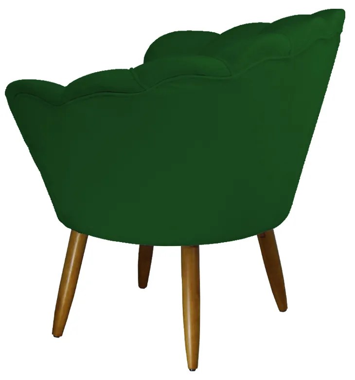Poltrona Decorativa Pétala Pés Palito Suede Verde - Sheep Estofados