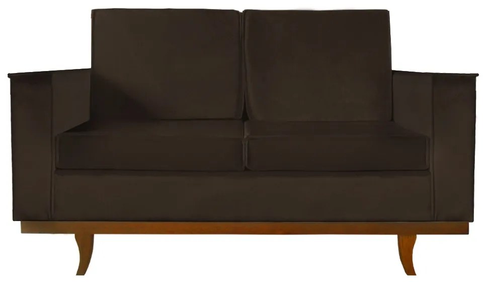 Sofá Dubai 2 Lugares Decorativo 1,50 m Sala Veludo Marrom