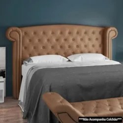 Cabeceira Cama Box Queen 160cm Provença e Recamier Veneto Z37 Sintétic