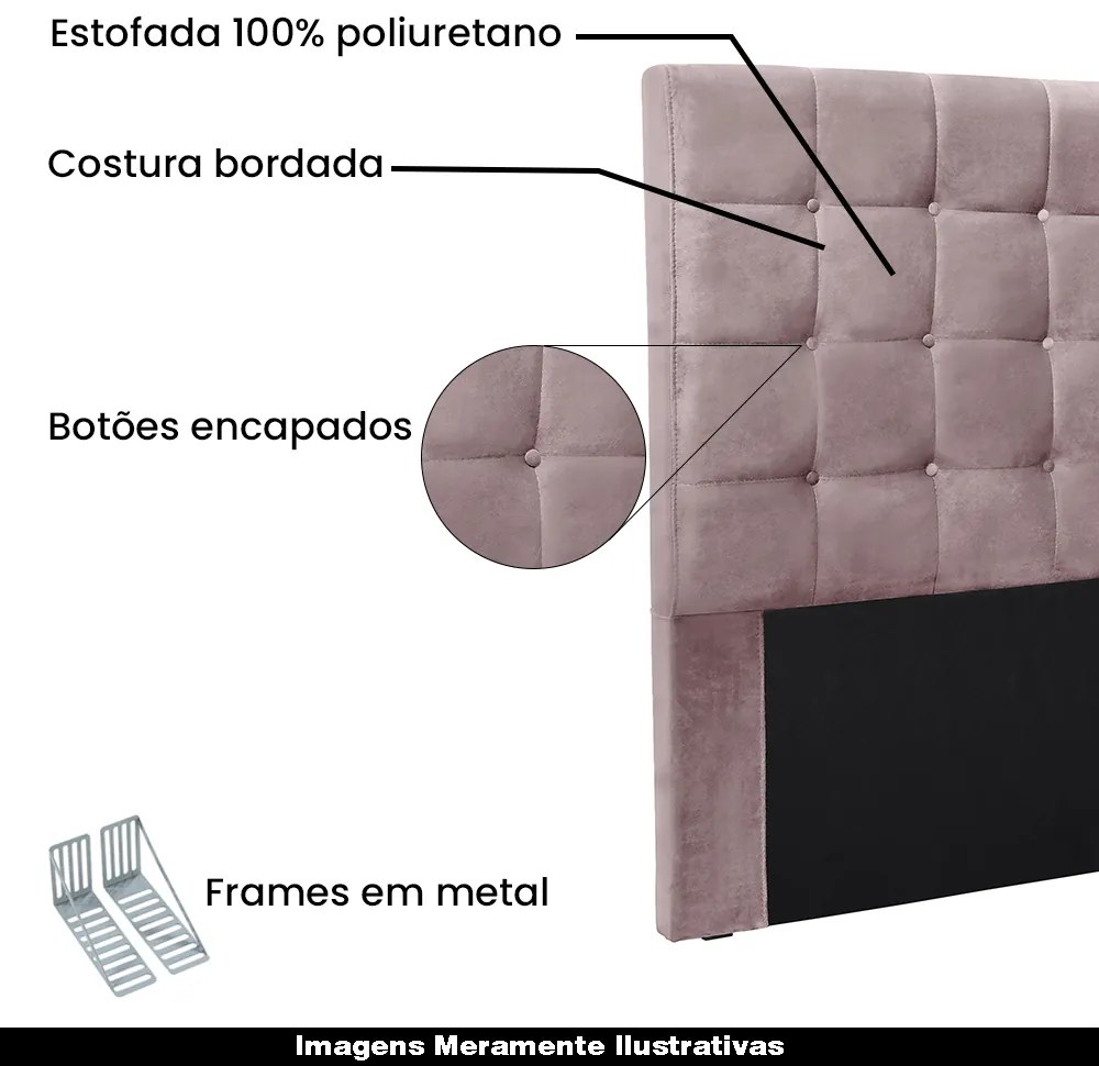 Cabeceira Decorativa Queen Size 1,60M Tropea Veludo Lilás G63 - Gran Belo