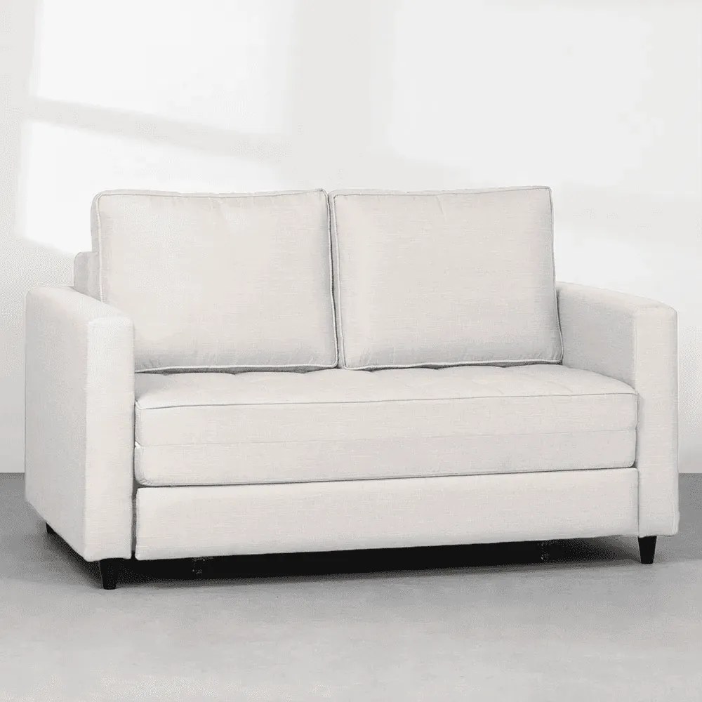 Sofá-Cama Mira Casal Trama Miúda Aveia - 1,50m - Sofá Cama Belize Casal Trama Miúda Aveia - 1,50m