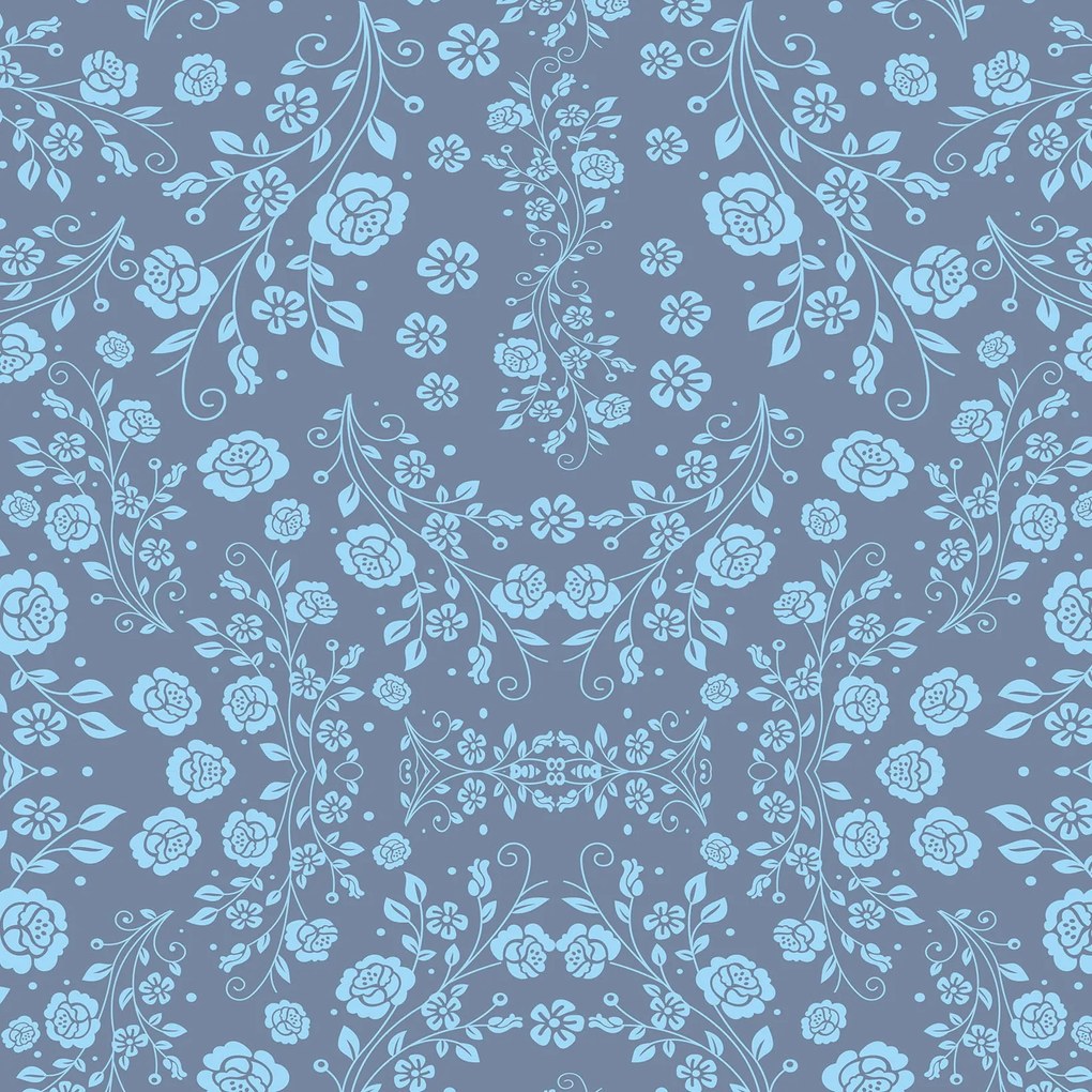 Papel de parede adesivo floral azul