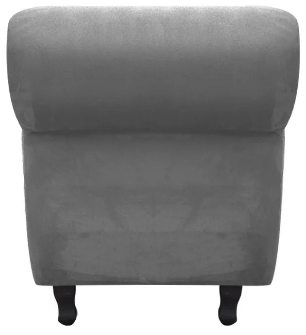 Recamier com Baú Itália Namoradeira Calçadeira Suede Grafite - D'Rossi