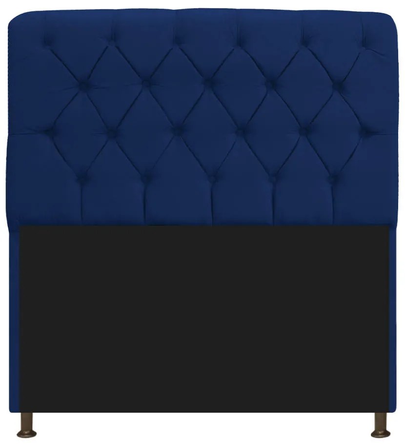 Kit Cabeceira Lady e Recamier Félix 140 cm Casal Suede Azul Marinho - ADJ Decor