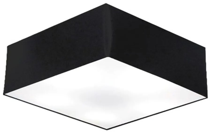 Plafon Quadrado Md-3056 Cúpula em Tecido 15/70x70cm Preto - Bivolt
