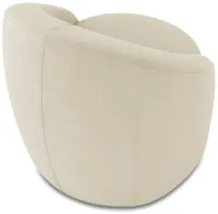 Poltrona Sala Giratória Redonda 91cm Steve Suede Bege I01  - Mpozenato