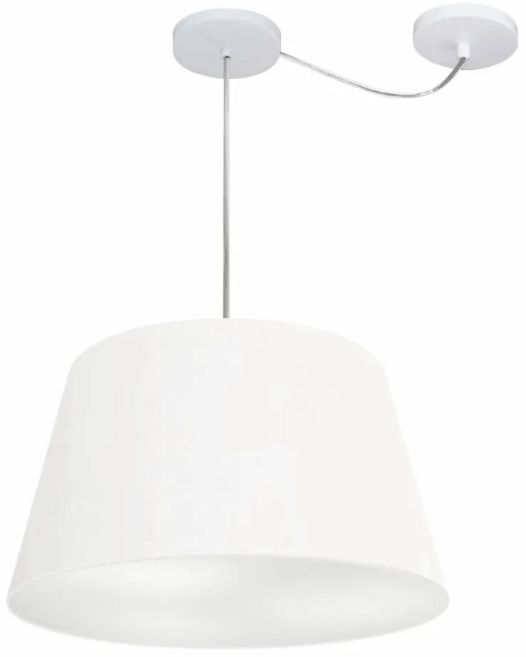 Lustre Pendente Cone Com Desvio Md-4279 Cúpula  21/30x40cm Branco - Bivolt