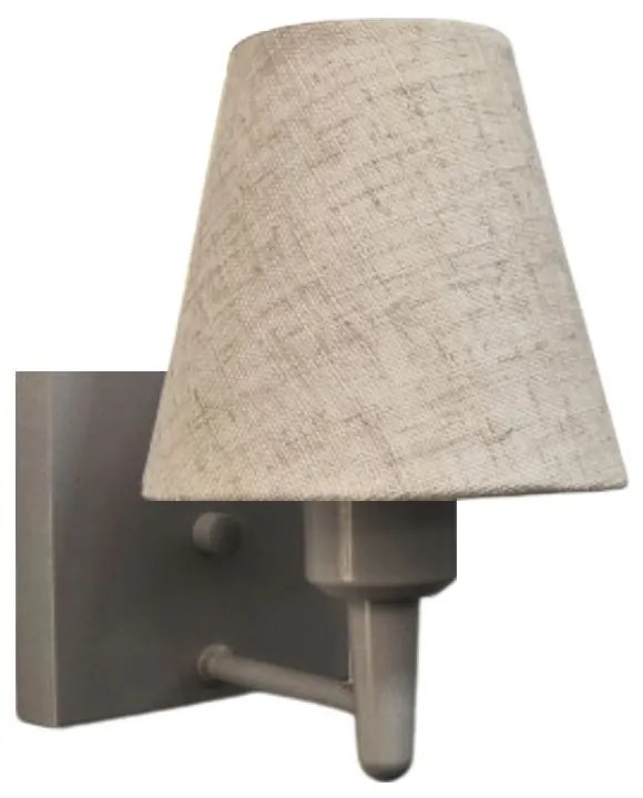 Arandela Quadrada Md-2034 Cinza Cúpula em Tecido Cone Rustico Bege - Bivolt