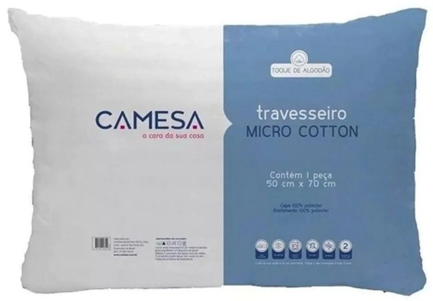 Travesseiro Antialérgico Micro Cotton 50X70Cm - Camesa