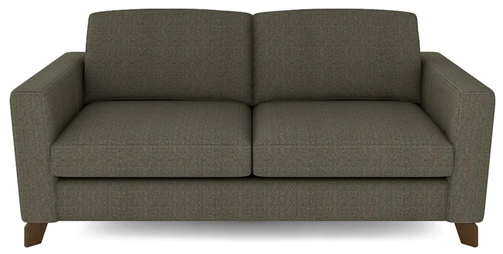 Sofá Sala de Estar Living 3 Lugares 260cm Presley Pés Madeira Linho Cinza G52 - Gran Belo