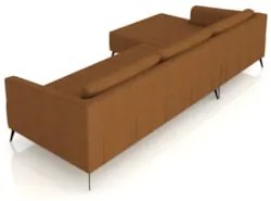 Sofá 5 Lugares 326cm Com Chaise Esquerdo Eko Couro Caramelo Z55 - Mpoz