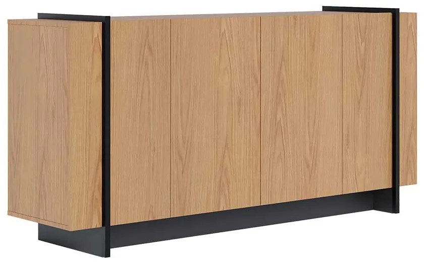 Buffet Aparador Decorativo 160cm Destin Freijó/Preto G73 - Gran Belo