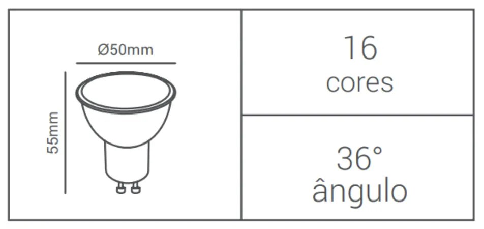 Lâmpada Mr16 Rgb 5W 36° Bivolt | Opus Lp 80099