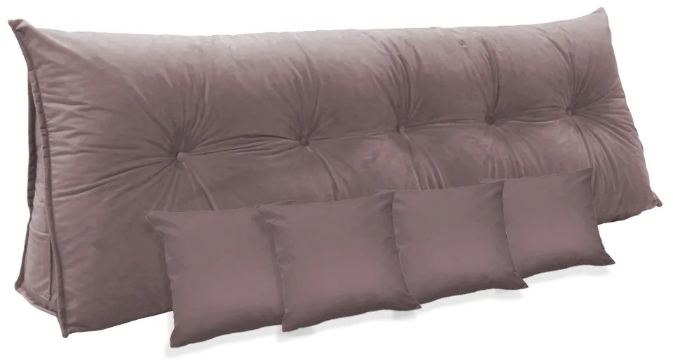 Kit Almofada Mel 1,40 + 4 Almofadas 40x40 Suede Crepe