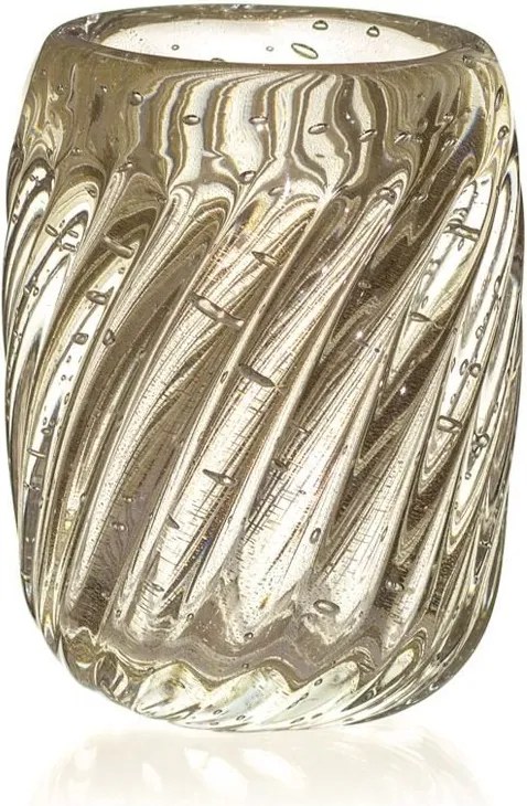 Vaso Murano Venlo c/ Ouro P - Cristal Transparente Cristal Transparente