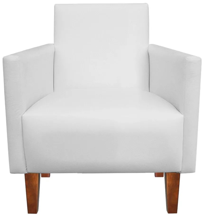 Kit Namoradeira 02 Lugares e 02 Poltronas Jade Corino Branco Pés Chanfrado Castanho - D'Rossi