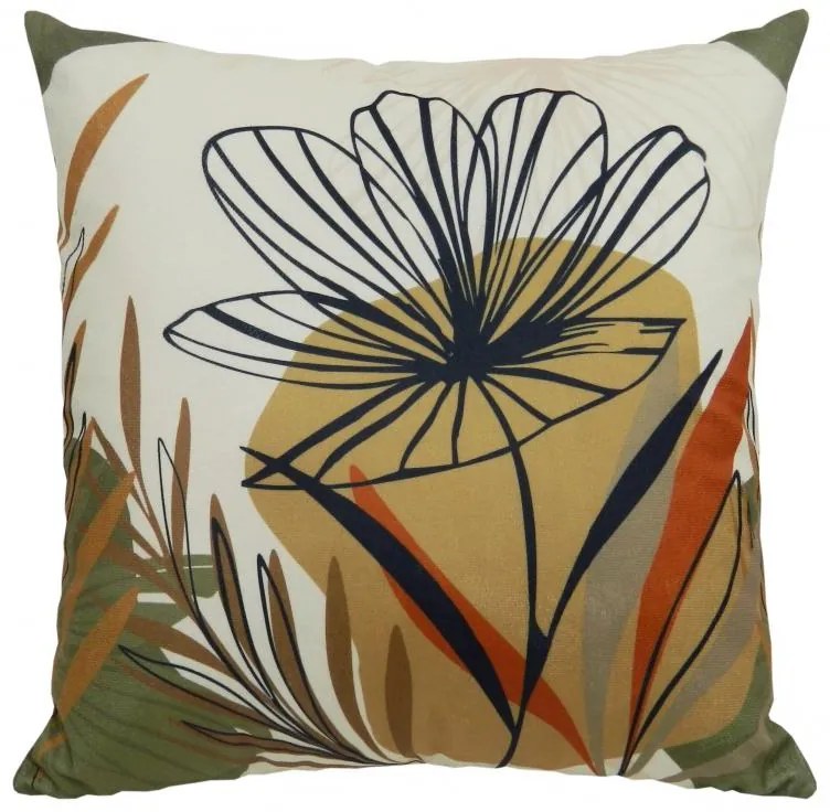 Capa de Almofada Prado em Suede Tons de Verde 45x45cm - Flor - Com Enchimento