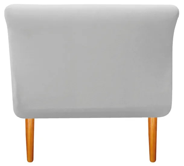 Recamier Estofado Ari 100 cm Solteiro Suede Branco - ADJ Decor