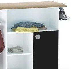 Tábua de Passar Roupa Mariana Branco/Preto - AJL Móveis