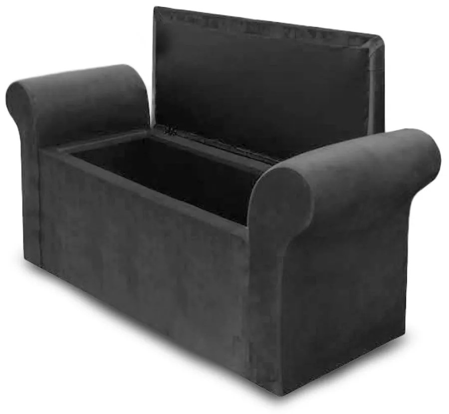 Recamier Calçadeira Baú Miami Suede Cinza - Simbal - Cinza
