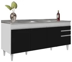 Armário de Cozinha Modulado de Canto Direito 5 Peças CP45 com Pia Inox
