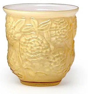Cachepot Vaso Flores Âmbar Leitoso Murano Cristais Cadoro