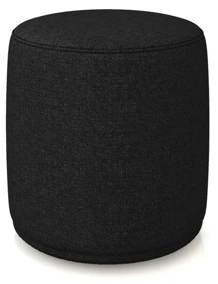 Puff Redondo Orgânico para Sala Malu Linho M11 - D'Rossi - Preto