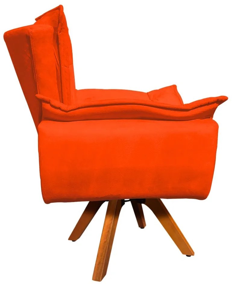 Poltrona Sala de Estar Giratória MM30 Kit 2 Opalla Suede - Laranja