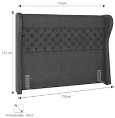 Cabeceira Cama Box Casal 140cm Trinidad Z37 Linho Cinza - Mpozenato