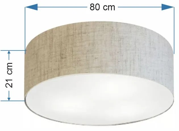 Plafon Cilíndrico Md-3055 Cúpula em Tecido 80x21cm Rústico Bege - Bivolt