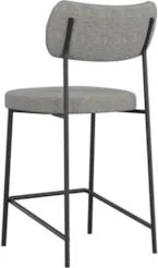 Banqueta Cozinha Média Milli Linho Cinza A14                - Mpozenat