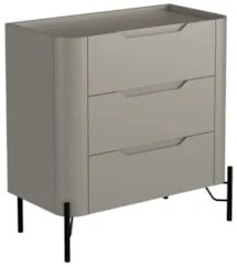 Mesa Cabeceira Quarto 68cm 3 Gavetas Blen Grigio/Preto I06 - Mpozenato