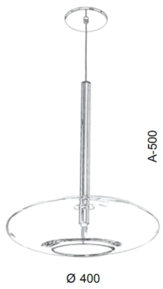 Pendente Vidro Oval Flat Aberto Ø40X50Cm Metal E Vidro 01Xg9 |Old Arti... (GRAFITE, CLEAR (TRANSPARENTE))