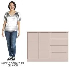 Jogo de Quarto Infantil Guarda Roupa e Cômoda Pérola Rose - Phoenix