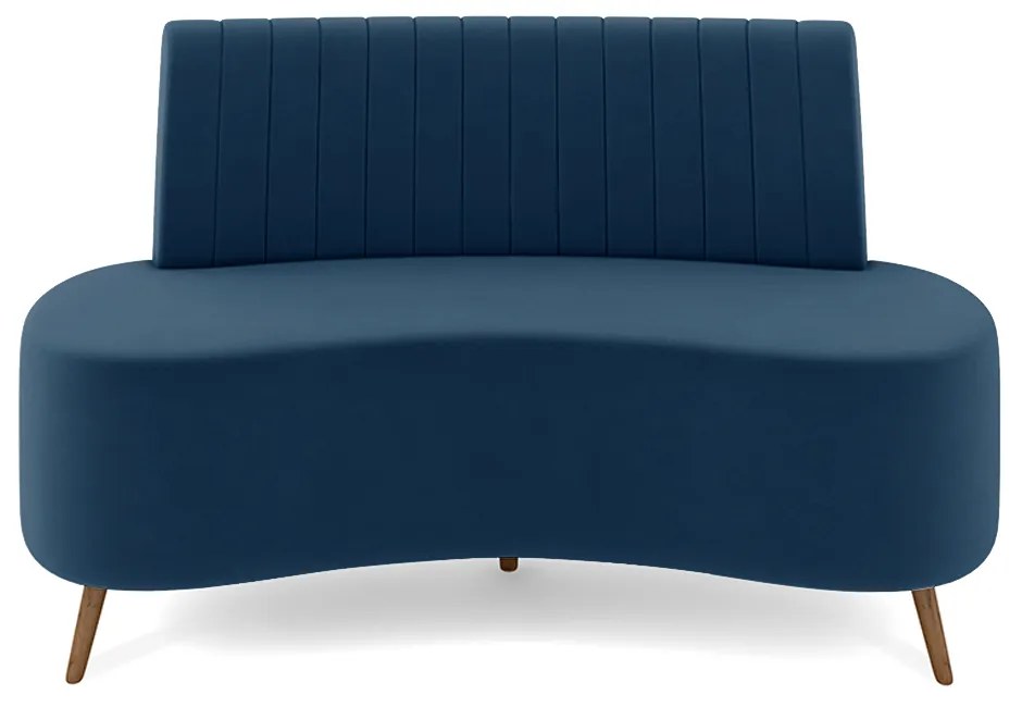 Sofá Living Decorativo 2 Lugares 1,35M Katara Azul Veludo G33 - Gran Belo