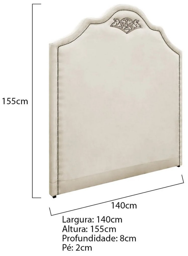 Kit Cabeceira e Calçadeira Casal Orlando P02 140 cm para cama Box Corano - ADJ Decor