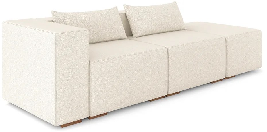 Sofá Versátil Sala de Estar Atlanta 338cm Modulado Bouclê Bege Claro G52 - Gran Belo