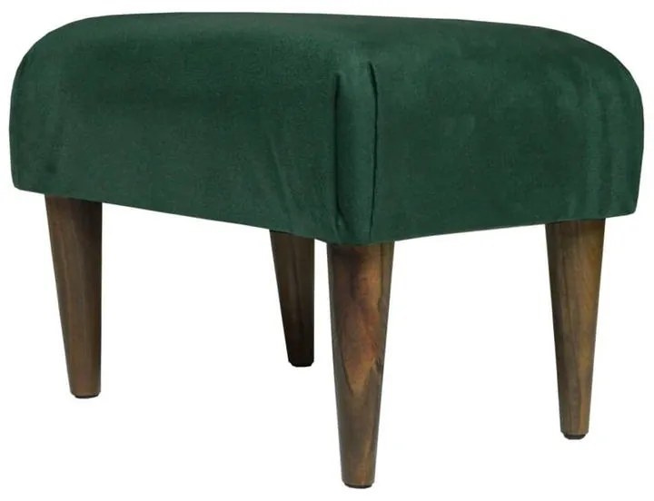 Banquinho Acolchoado Sigma em Suede com Pés Palito - Verde